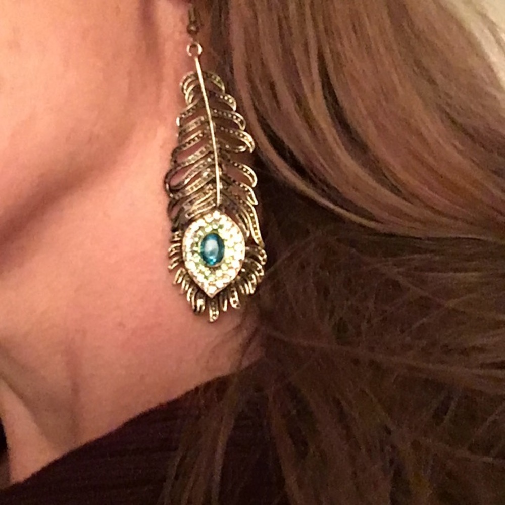 🦚 Beautiful dangle earrings 🦚 - Picture 3 of 3